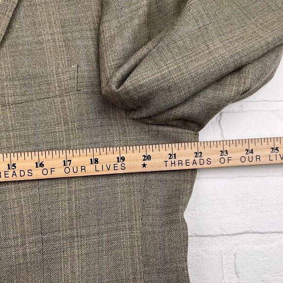 Jos A Bank Blazer Men 41R Green Plaid Gordon Signature Wool Silk Jacket Classic - Picture 9 of 14
